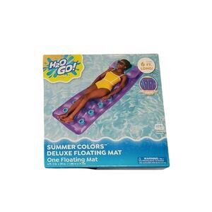 New H2O Go! Summer Colors Deluxe Floating Mat Over 6 Feet PURPLE Bestway